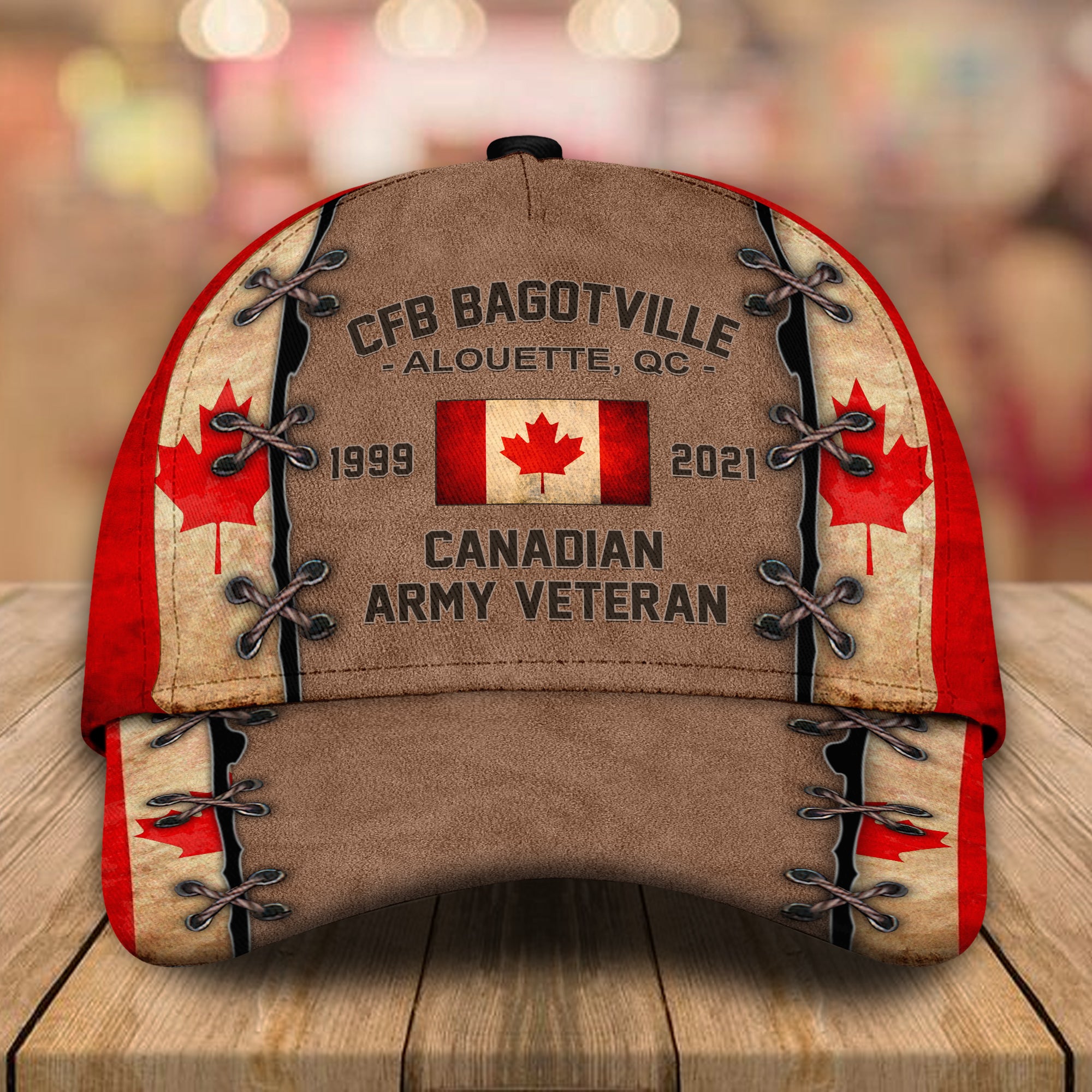 Canadian Veteran Custom Cap Proudly Served Personalized Gift