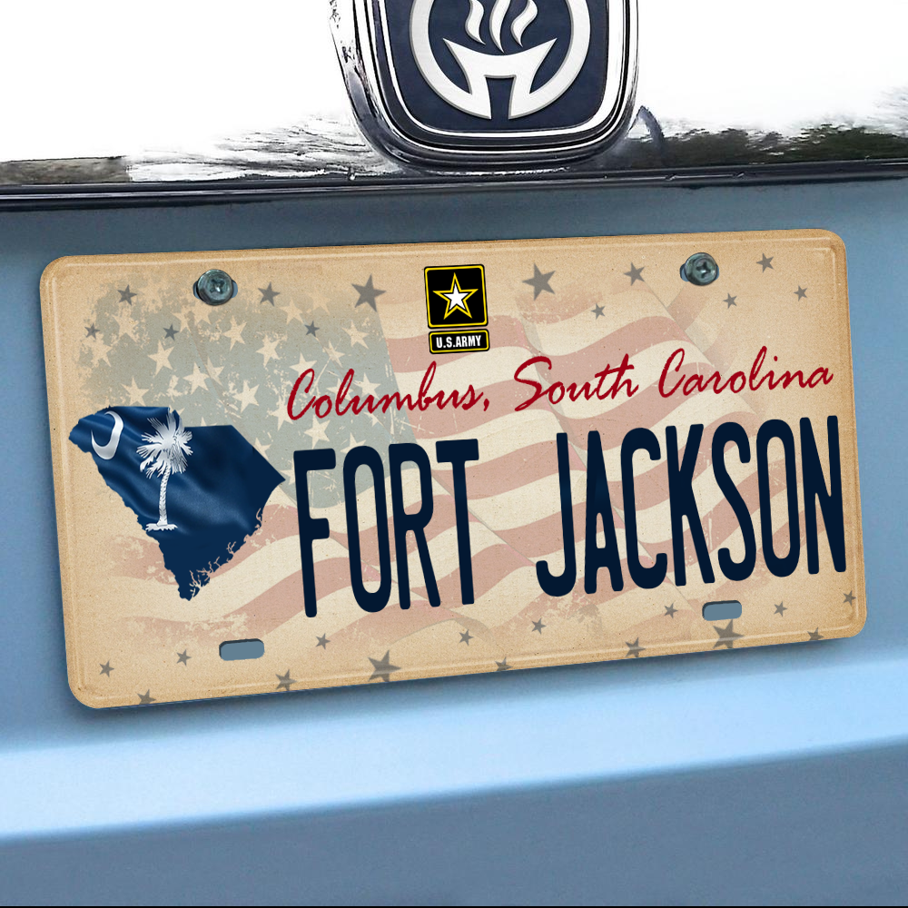 Veteran Custom Car License Plate Military Base and Address Personalized Gift