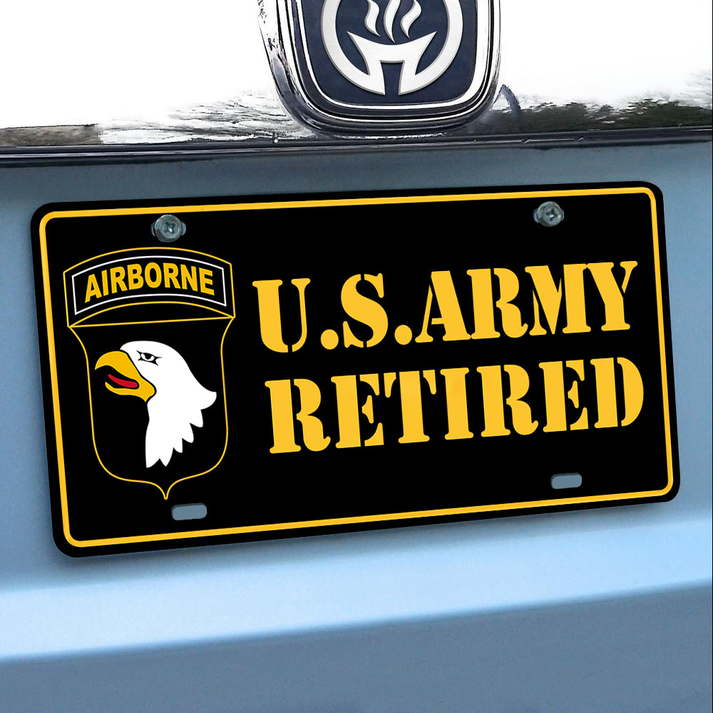 Army Veteran Custom Car License Plate U.S. Army Retired Personalized Gift