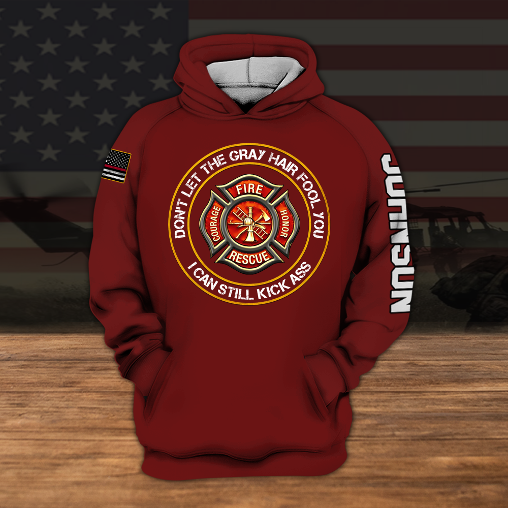 Firefighter Custom All Over Printed Shirt Don't Let Gray Hair Fool You Personalized Gift