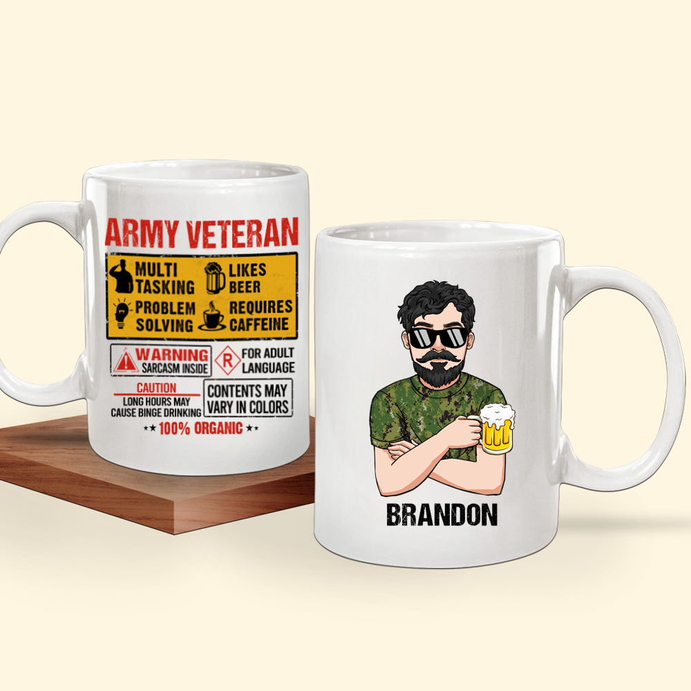 Veteran's Fact Custom Mug Personalized Gift for Veteran's Day