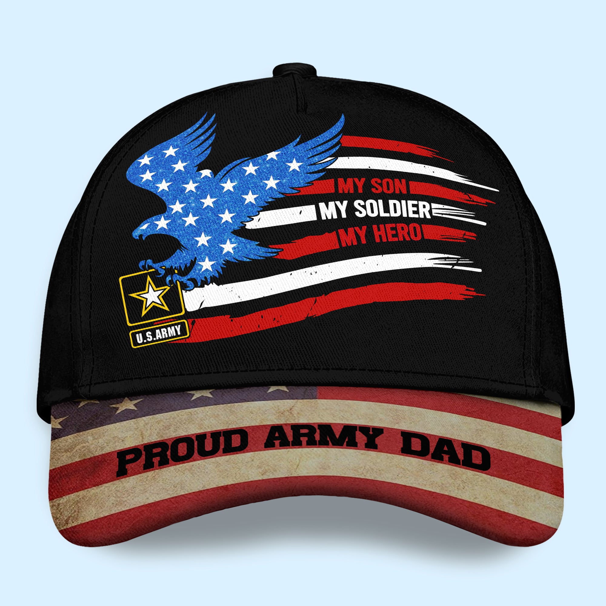 Veteran Custom Cap Proud Army Dad Personalized Gift