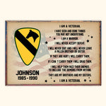 Veteran's Creed Custom Poster Personalized Gift