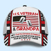 Veteran Custom Cap U.S Veteran &amp; Grandpa My Oath Of Enlistment Has No Expiration Date For Either Of Them Personalized Gift