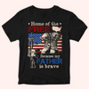 Veteran Custom Shirt Home Of The Free Because My Father Is Brave Personalized Gift