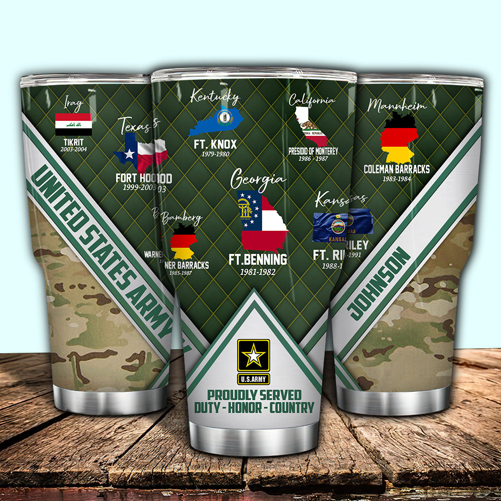 Veteran Custom Tumbler Proudly Served Duty Honor Country Personalized Gift