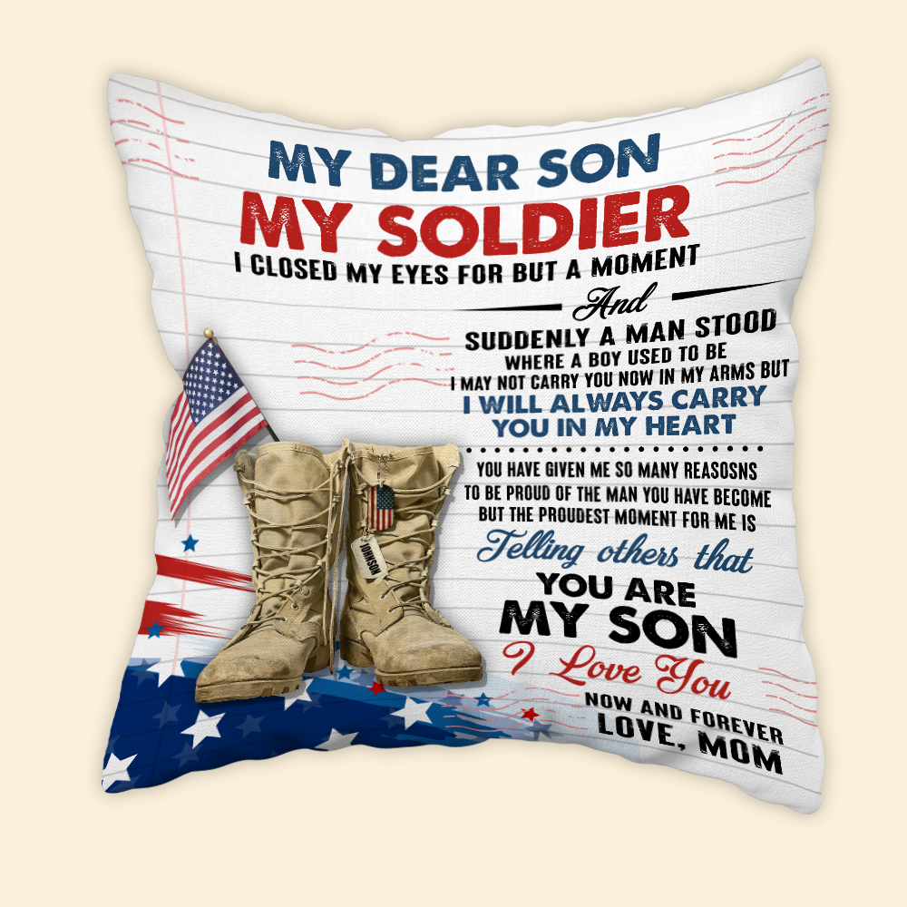 Veteran Custom Pillow Personalized Gift From Mother and Father