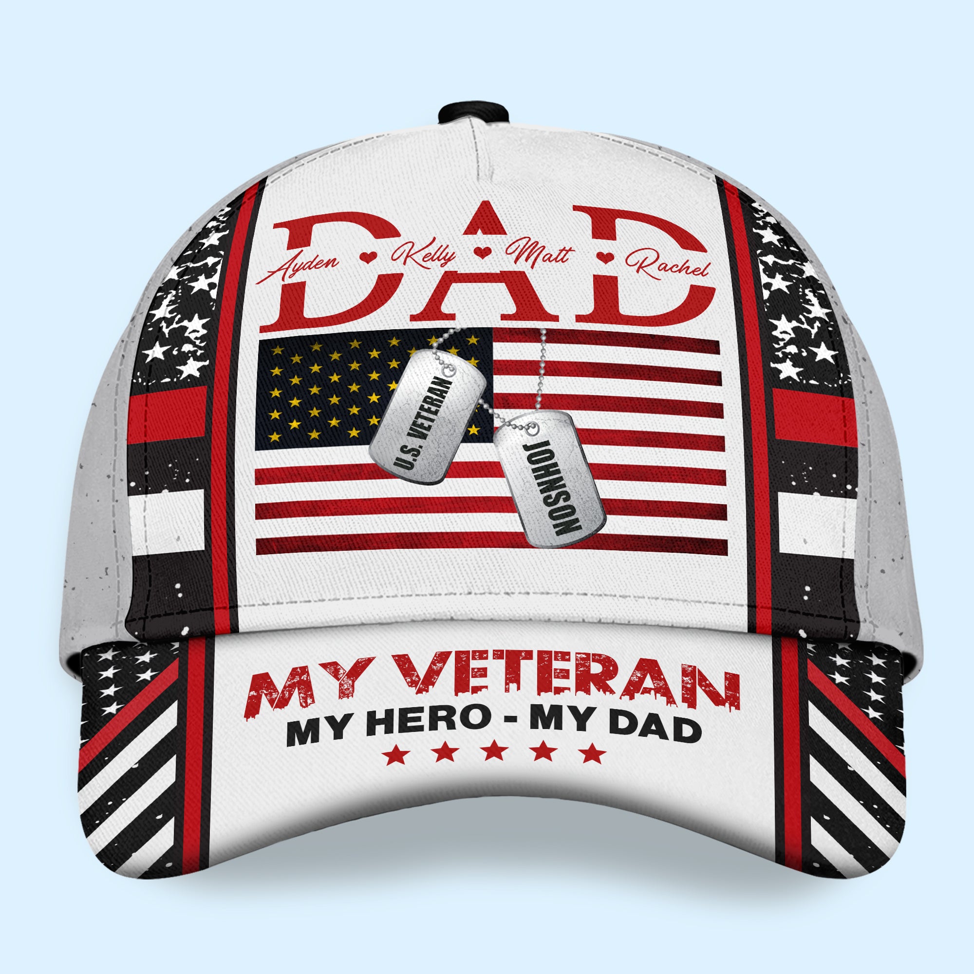 Veteran Custom Cap My Veteran My Hero My Dad Personalized Gift for Father's Day