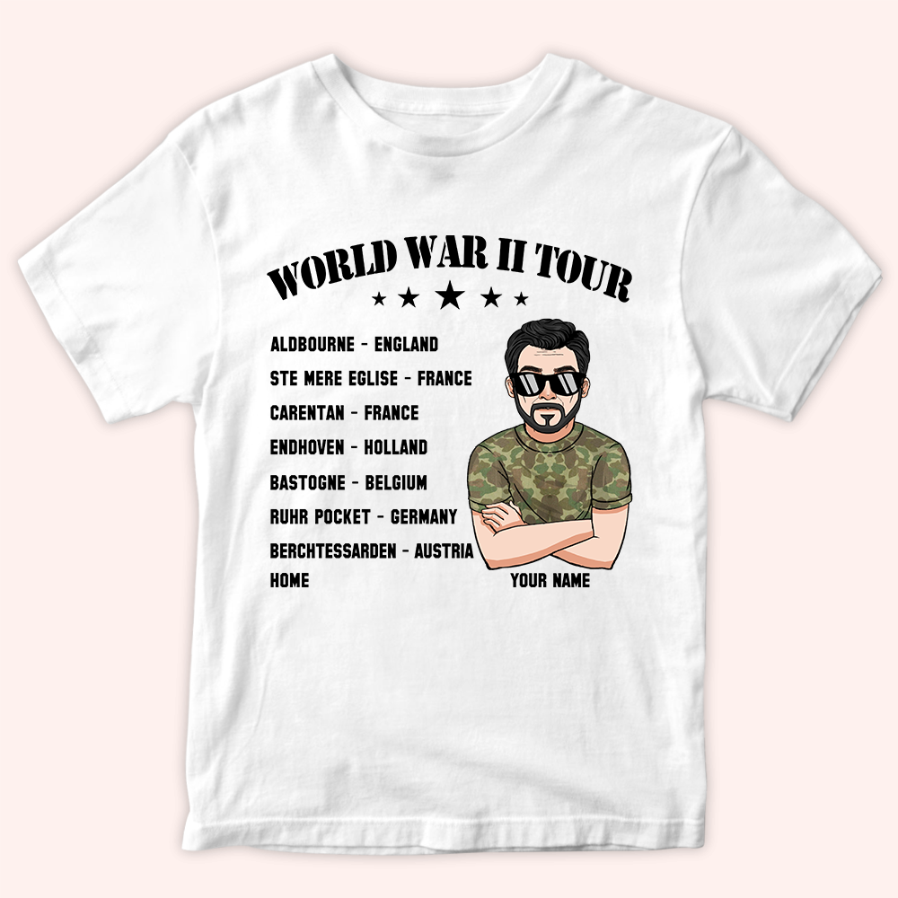 U.S Veteran Custom Shirt World War II Tour Personalized Gift