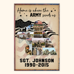U.S Veteran Custom Poster Home Is Where The Military Sends Us Personalized Gift