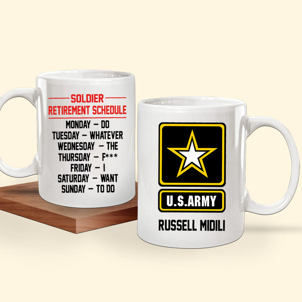 Veteran Custom Mug Retirement Schedule Personalized Gift