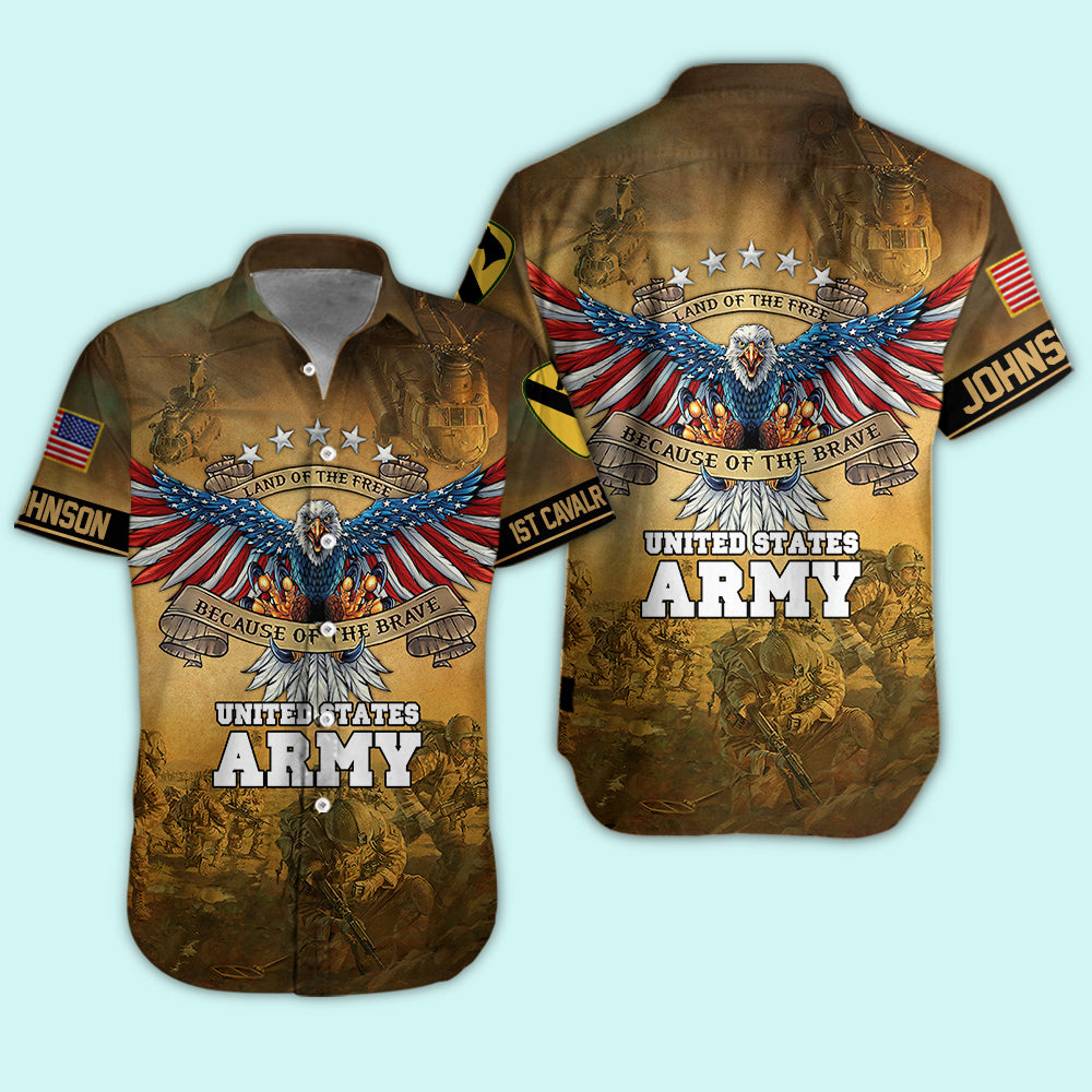 Army Veteran Custom Men Shirt 1st Cavalry Division Personalized Gift