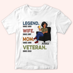 Female Veteran Custom Shirt Legend Wife Mom Personalized Gift