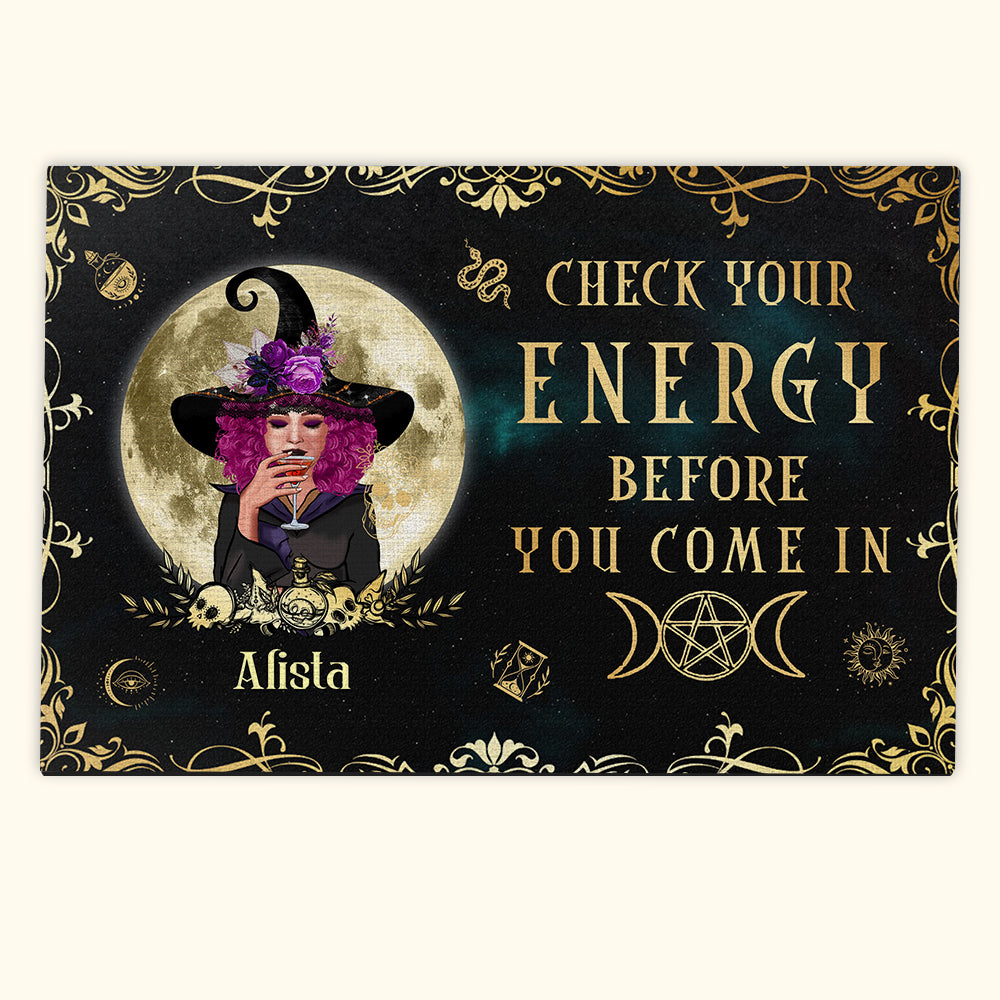 Witch Custom Doormat Check Ya Energy Before You Come In Personalized Gift