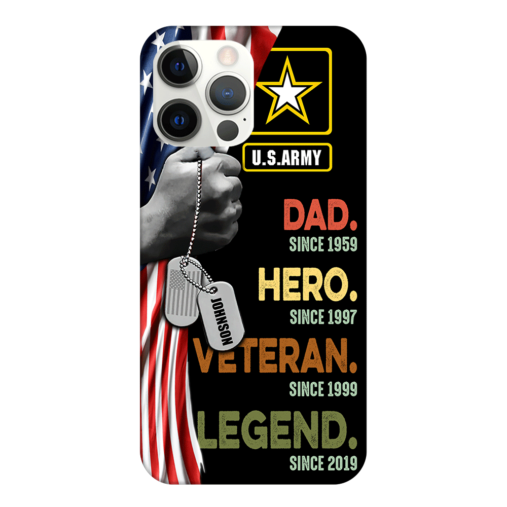 Veteran Custom Phone Case Dad Hero Veteran Legend Personalized Gift for Father's Day