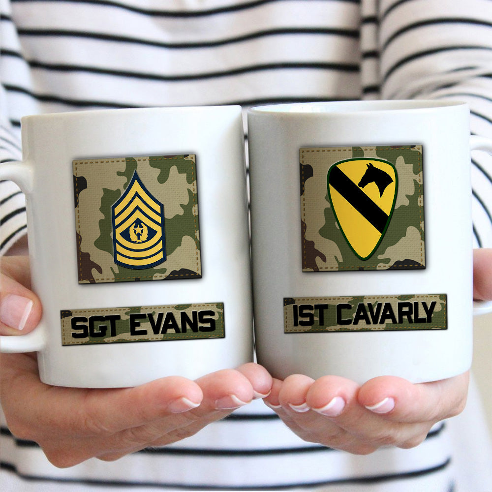 Veteran Custom Mug Division And Rank Personalized Gift