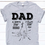 Dad Custom Shirt Son's First Hero Daughter's First Love Personalized Gift