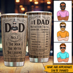 Dad Custom Tumbler Man Myth Legend Nutrition Facts Personalized Gift