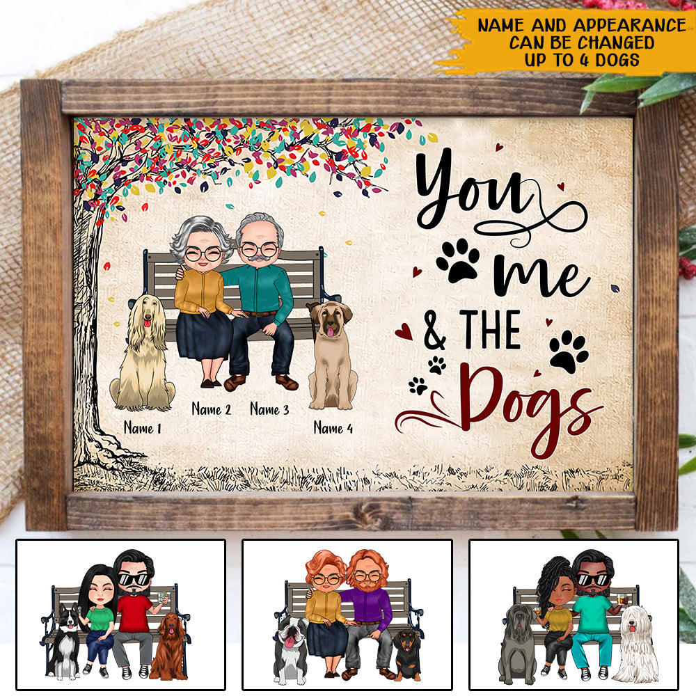 Couple Custom Poster You Me And The Dogs Personalized Gift For Dog Mom Dad