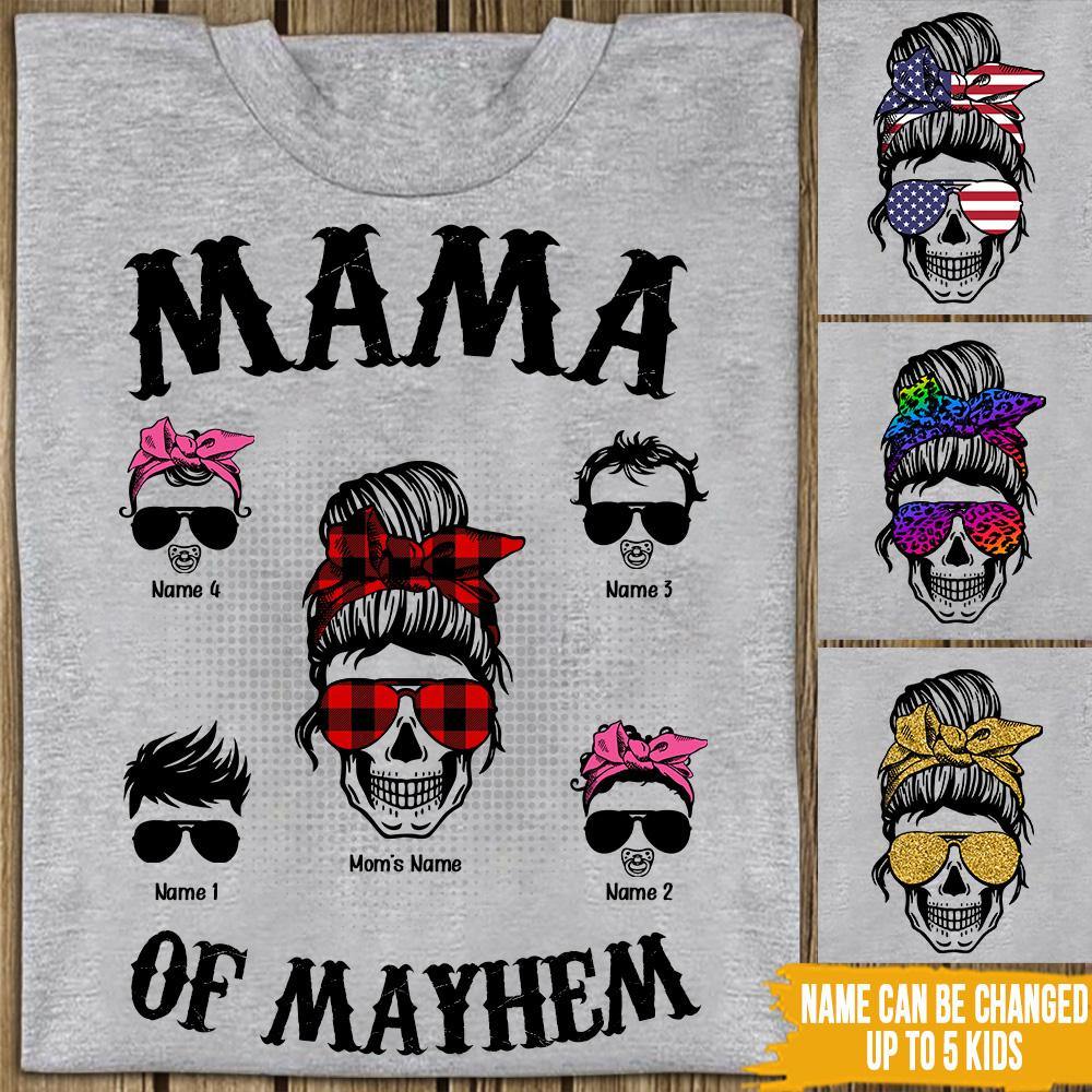 Mother Of Mayhem Custom T-shirt Mother of Mister And Miss Mayhem Personalized Gift For Mom - PERSONAL84
