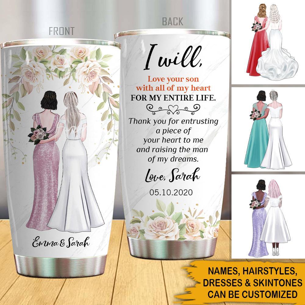 Personalized Tumbler with Name & Heart - Personalized Brides