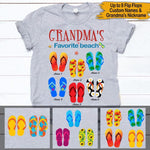 Mother's Day Beach Custom T Shirt Grandma's Favorite Beach Personalized Gift - PERSONAL84