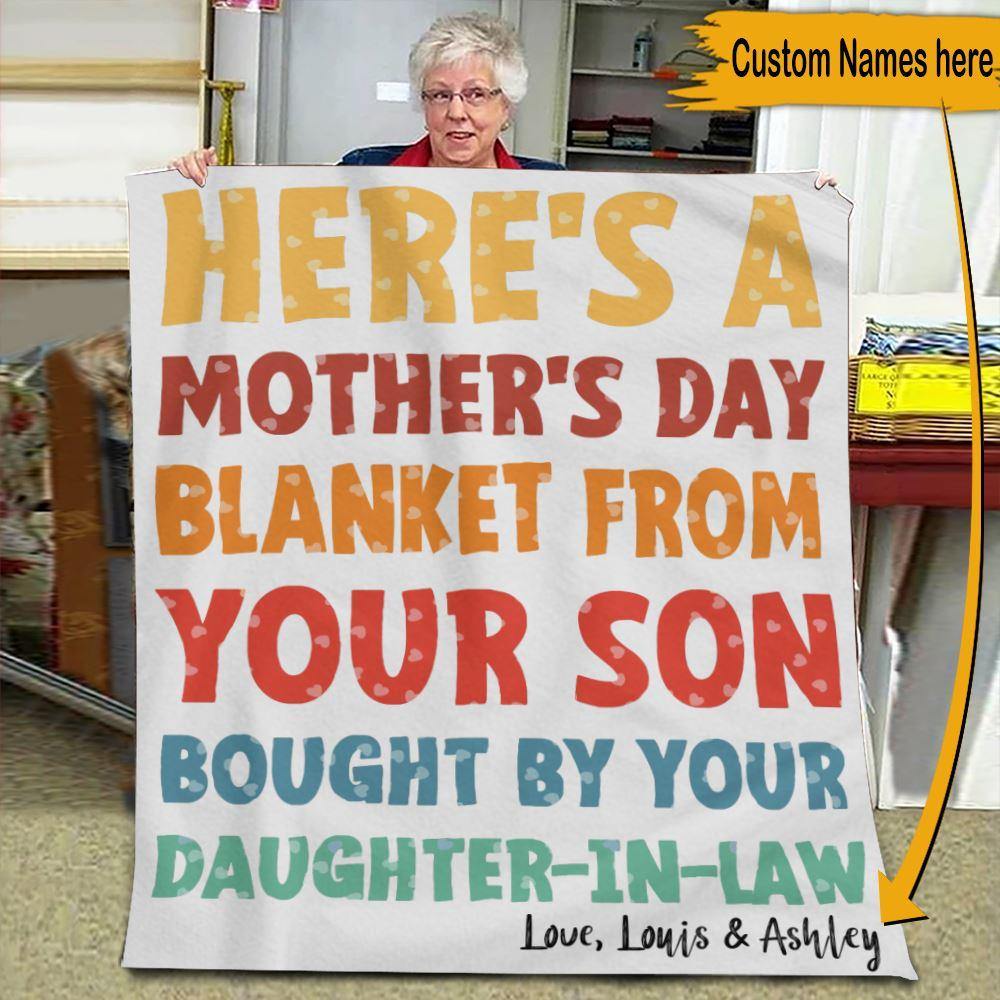 Mother's Day Custom Blanket Here's A Mother's Day Blanket form Your Son Bought By Your Daughter-in-law Personalized Gift - PERSONAL84