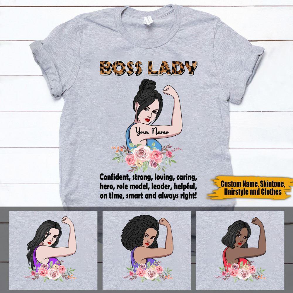 Mother's Day Custom T Shirt Boss Lady Personalized Gift - PERSONAL84