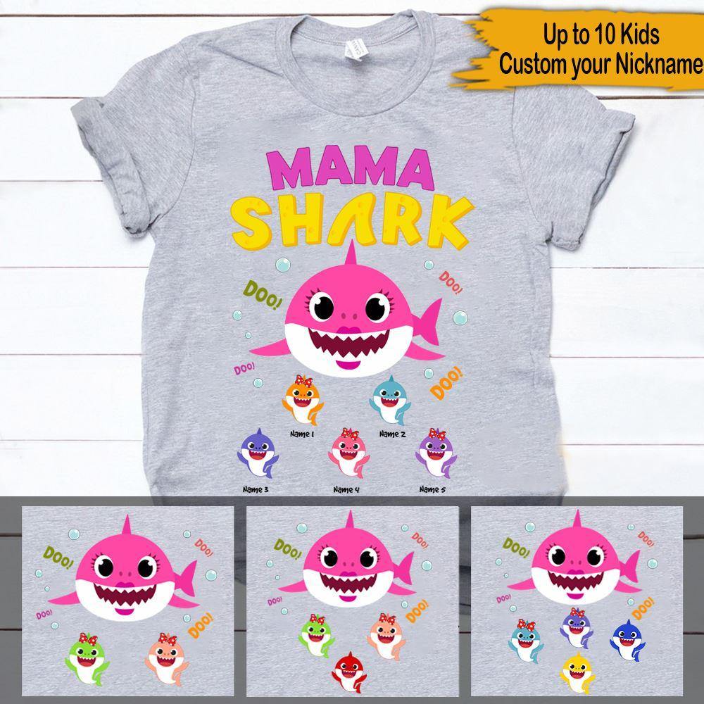 Mother's Day Custom T Shirt Mama Shark Doo Doo Personalized Gift - PERSONAL84