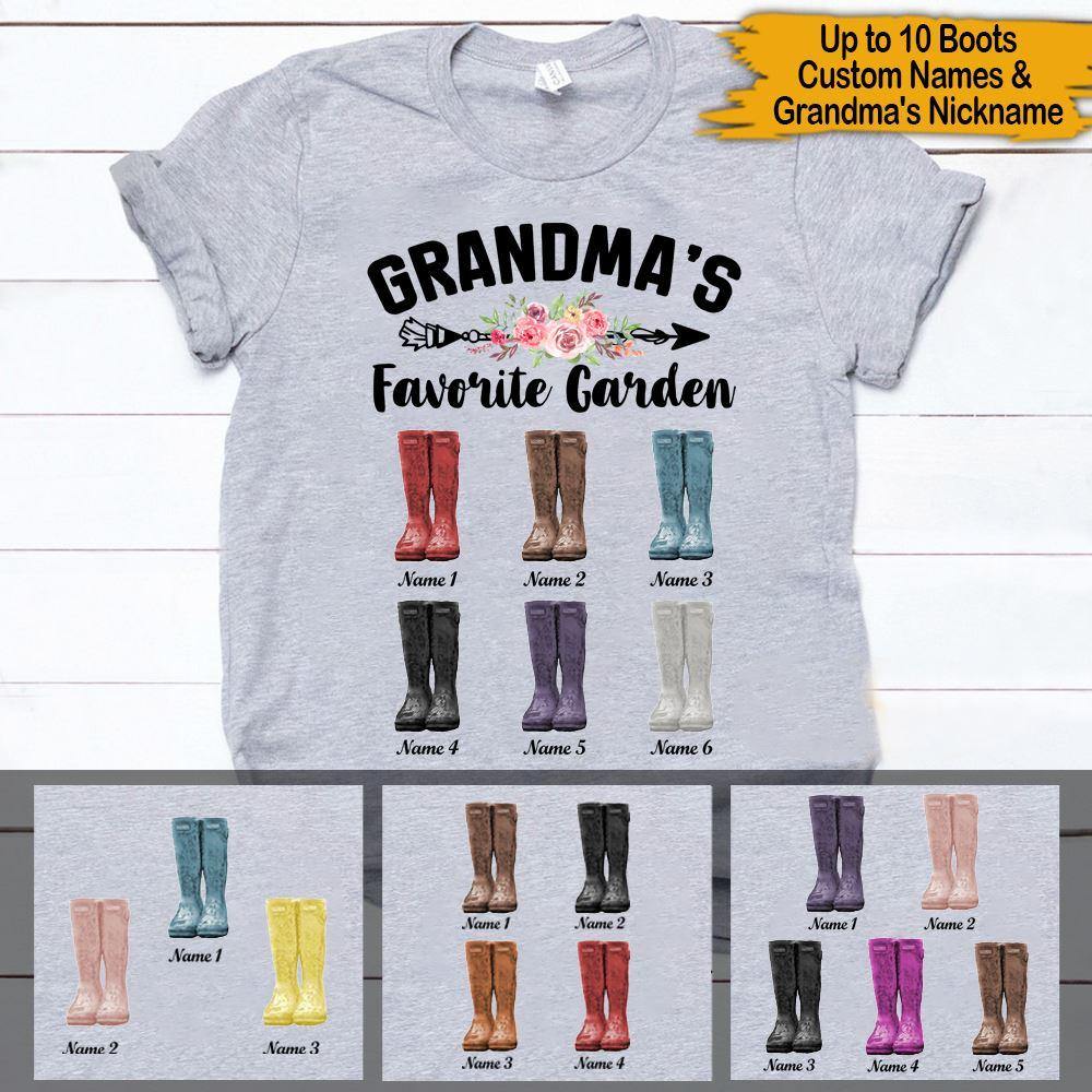 Mother's Day Gardening Custom T Shirt Grandma's Favorite Garden Personalized Gift - PERSONAL84