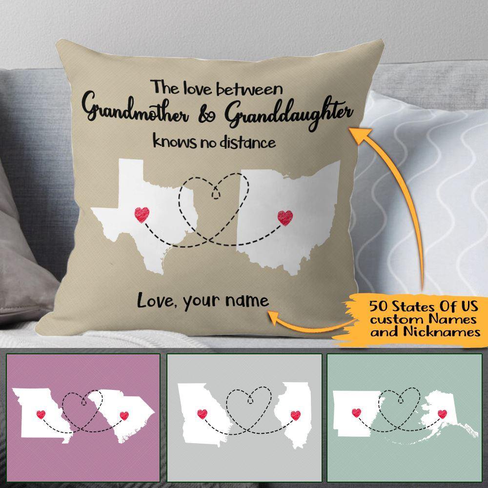 Mother's Day Grandparent Custom Pillow The Love Between Grandmother & Granddaughter Knows No Distance Personalized Gift - PERSONAL84