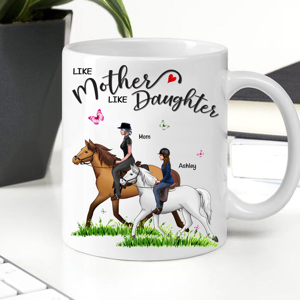 Horse Riding Custom Mug Like Mother Like Daughter Personalized Gift