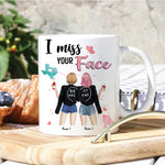 Bestie Custom Mug I Miss Your Face Long Distance Friendship Personalized Best Friend Gift