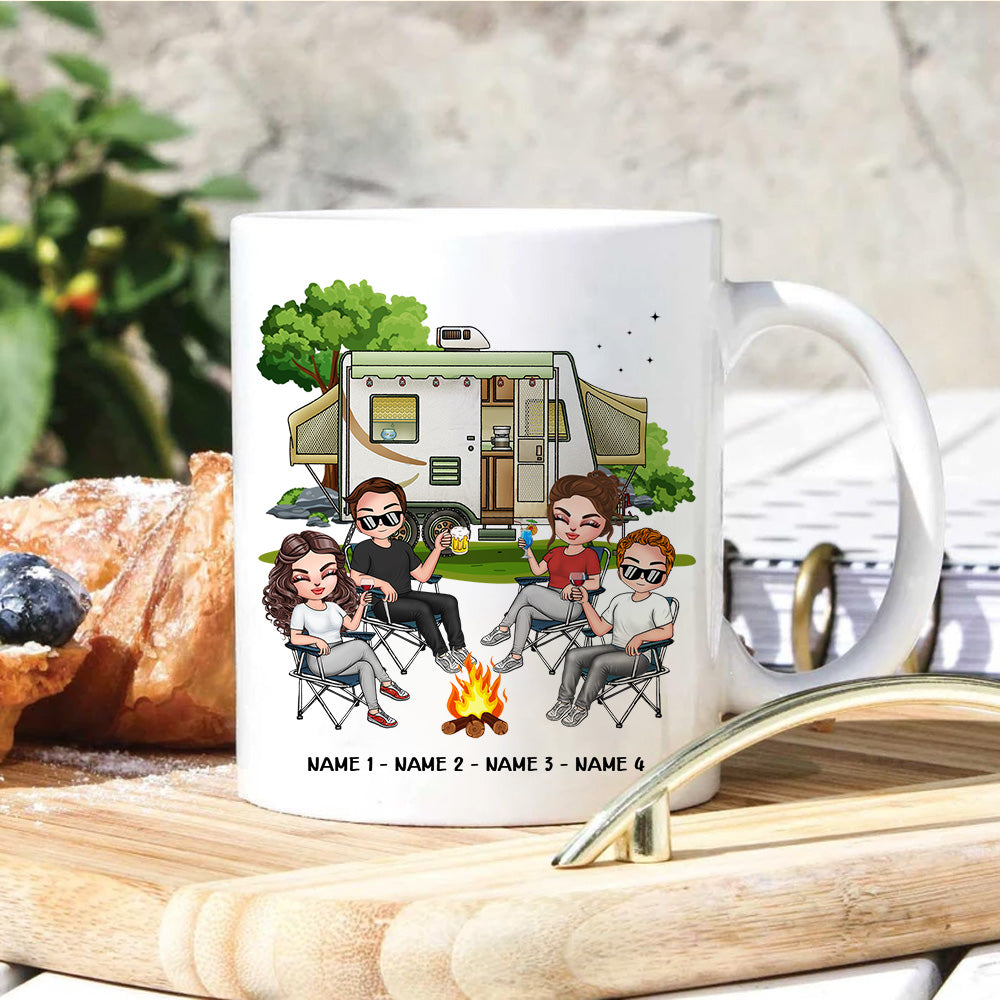 Camping Custom Mug Camping Crew Fires Friends Drinks Personalized Best Friend Gift