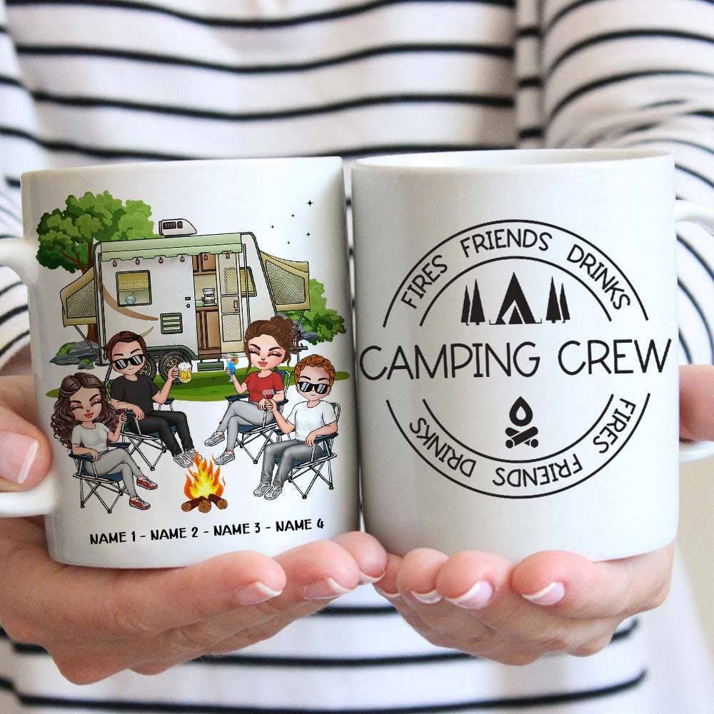 Camping Custom Mug Camping Crew Fires Friends Drinks Personalized Best Friend Gift