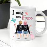 Bestie Custom Mug I Miss Your Face Long Distance Friendship Personalized Best Friend Gift