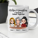 Mother And Daughter Custom Mug Forever Linked Together Personalized Gift