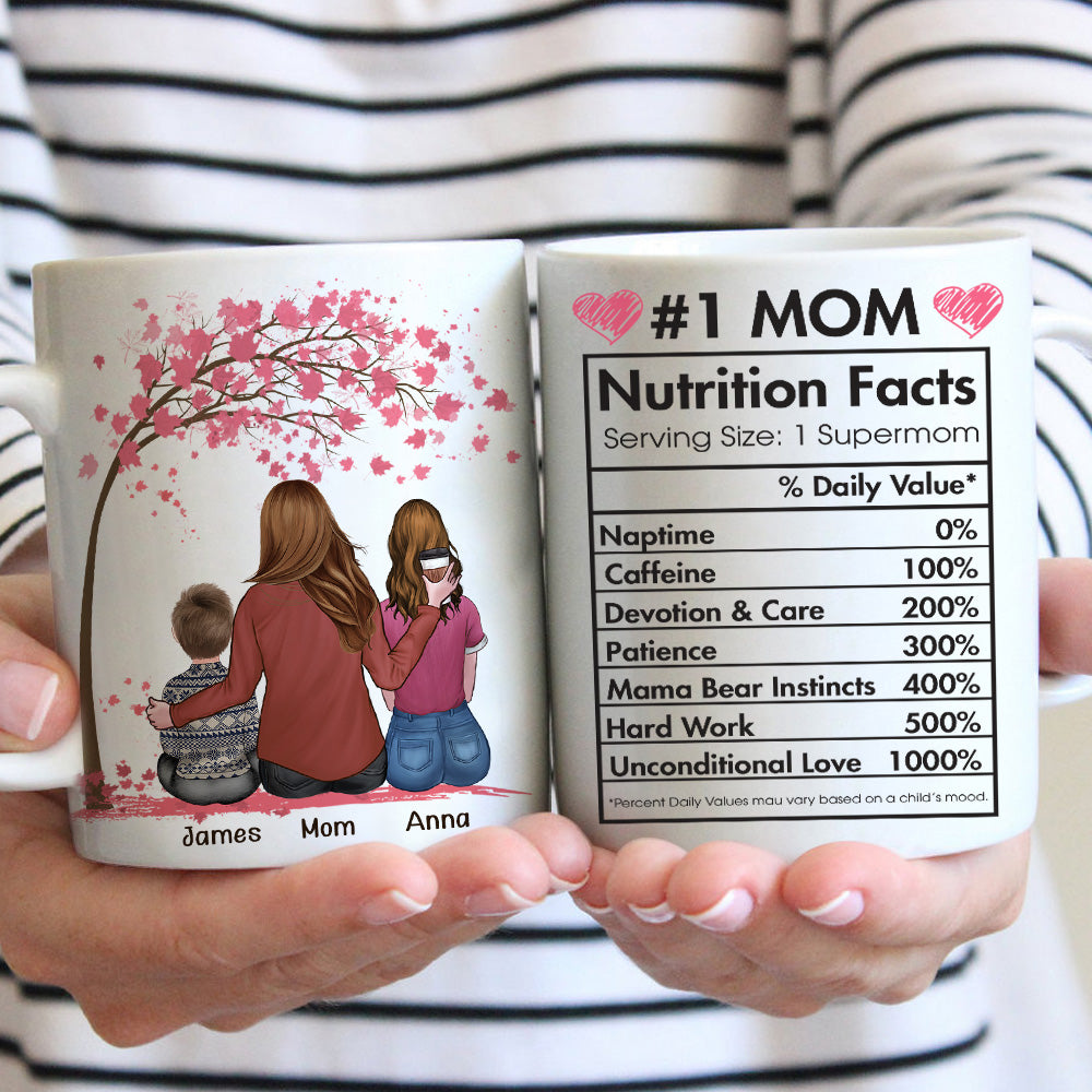 Mom Custom Mug Number 1 Mom Nutrition Facts Personalized Gift