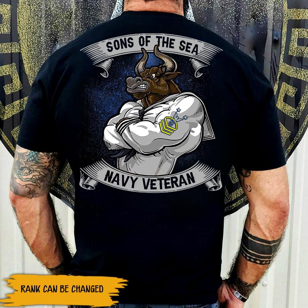 Navy Veteran Custom T-shirt Sons Of The Sea Personalized Gift - PERSONAL84