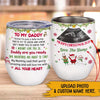 New Dad Christmas Custom Wine Tumbler Daddy&#39;s Baby Bump Personalized Gift For Husband - PERSONAL84