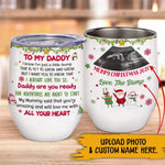 New Dad Christmas Custom Wine Tumbler Daddy's Baby Bump Personalized Gift For Husband - PERSONAL84