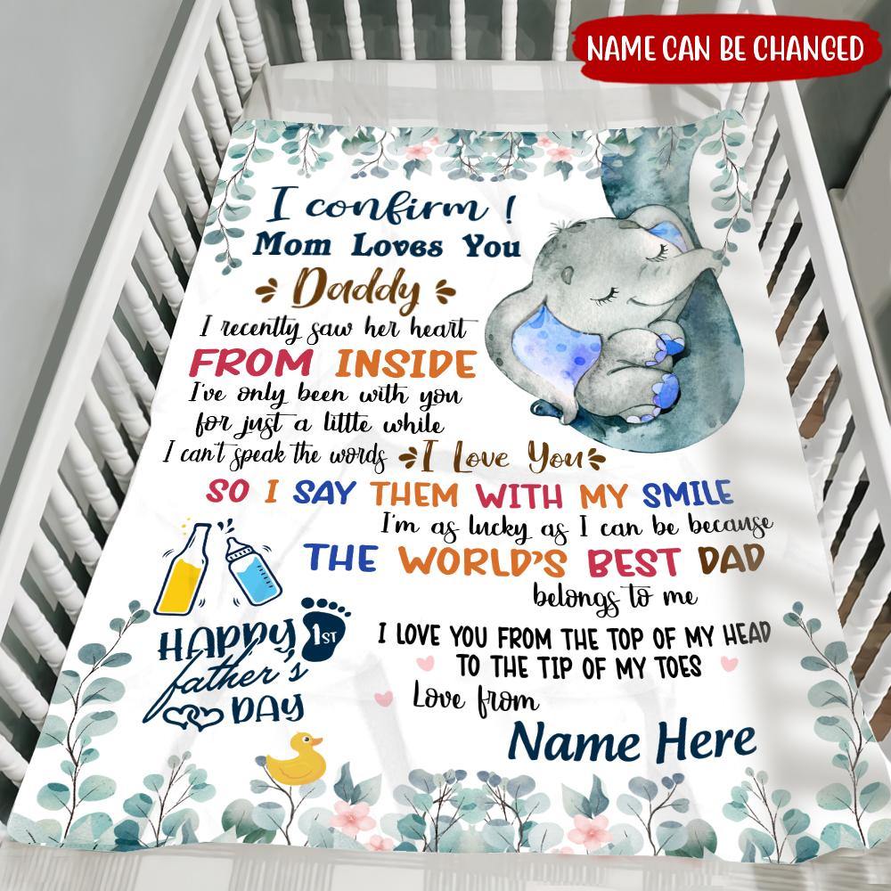 New Dad Custom Blanket Love You From The Top Of My Head To The Tip Of My Toes First Father's Day Personalized Gift - PERSONAL84