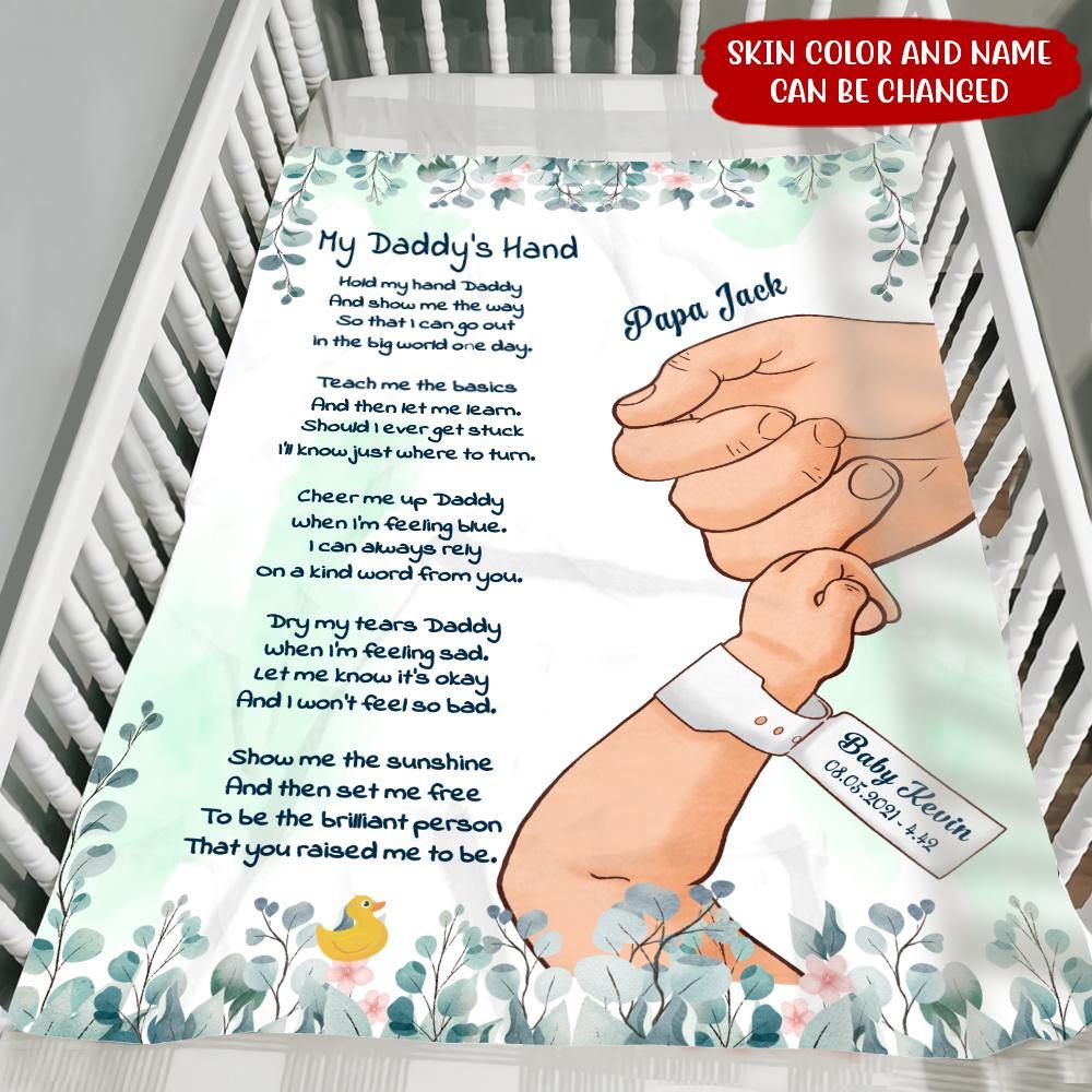 New Dad Custom Blanket My Daddy's Hand Personalized Gift - PERSONAL84