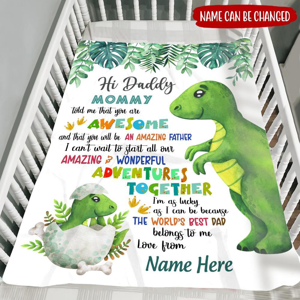 New Dad Gift Custom Blanket Mommy Told Me You're Awesome Happy First Father's Day Personalized Gift - PERSONAL84