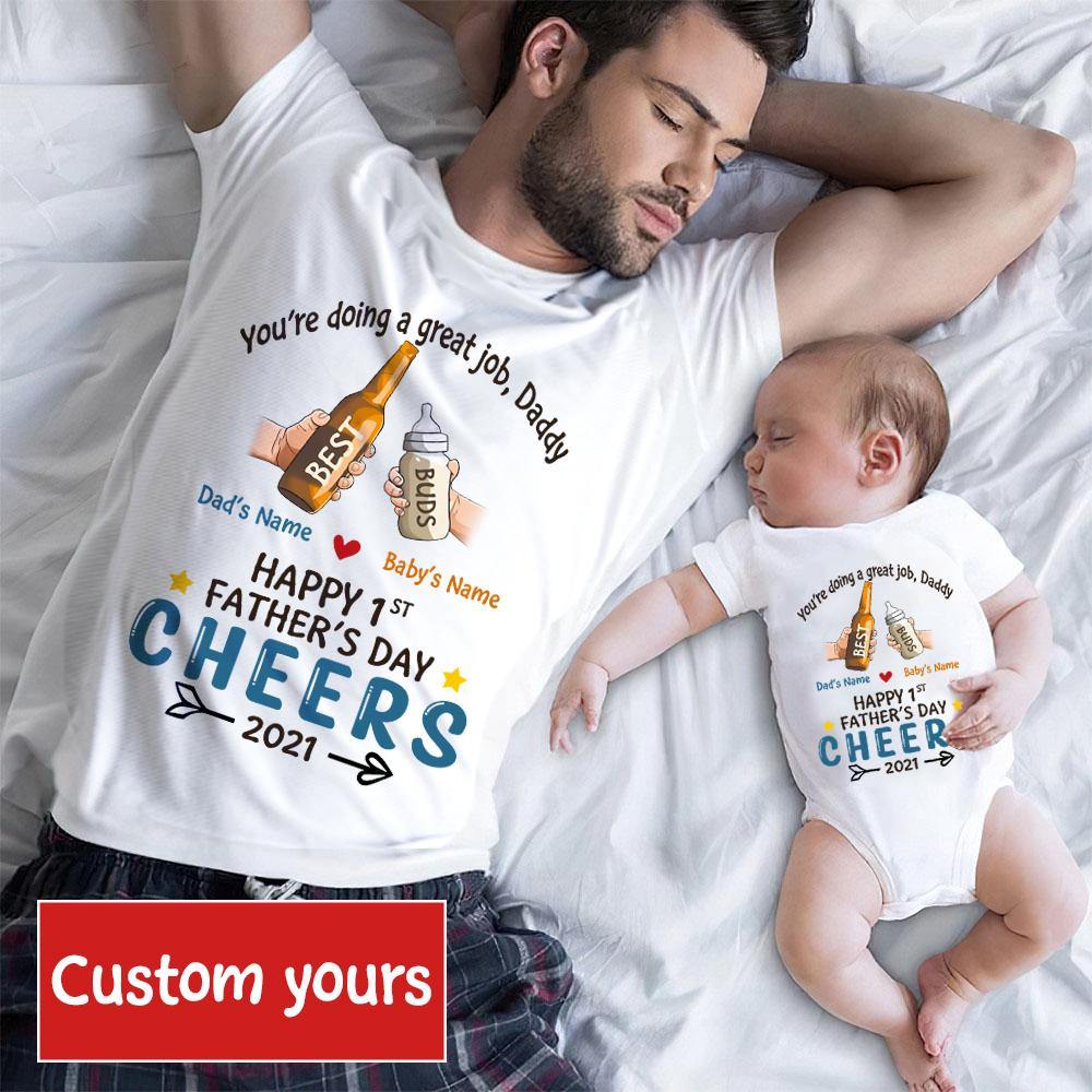 New Dad Gift Custom T Shirt You're Doing A Great Job Daddy First Father's Day Personalized Gift - PERSONAL84
