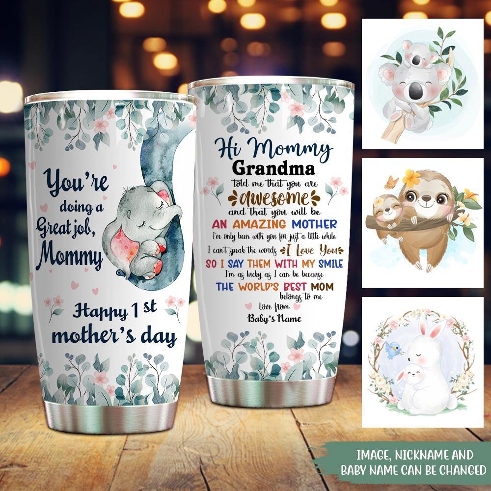 New Mom Custom Tumbler Mommy Grandma Told Me You're Awesome First Mother's  Day Personalized Gift