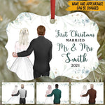 Newly Wed Christmas Custom Ornament First Christmas Married Mr & Mrs Personalized Gift For Couple - PERSONAL84