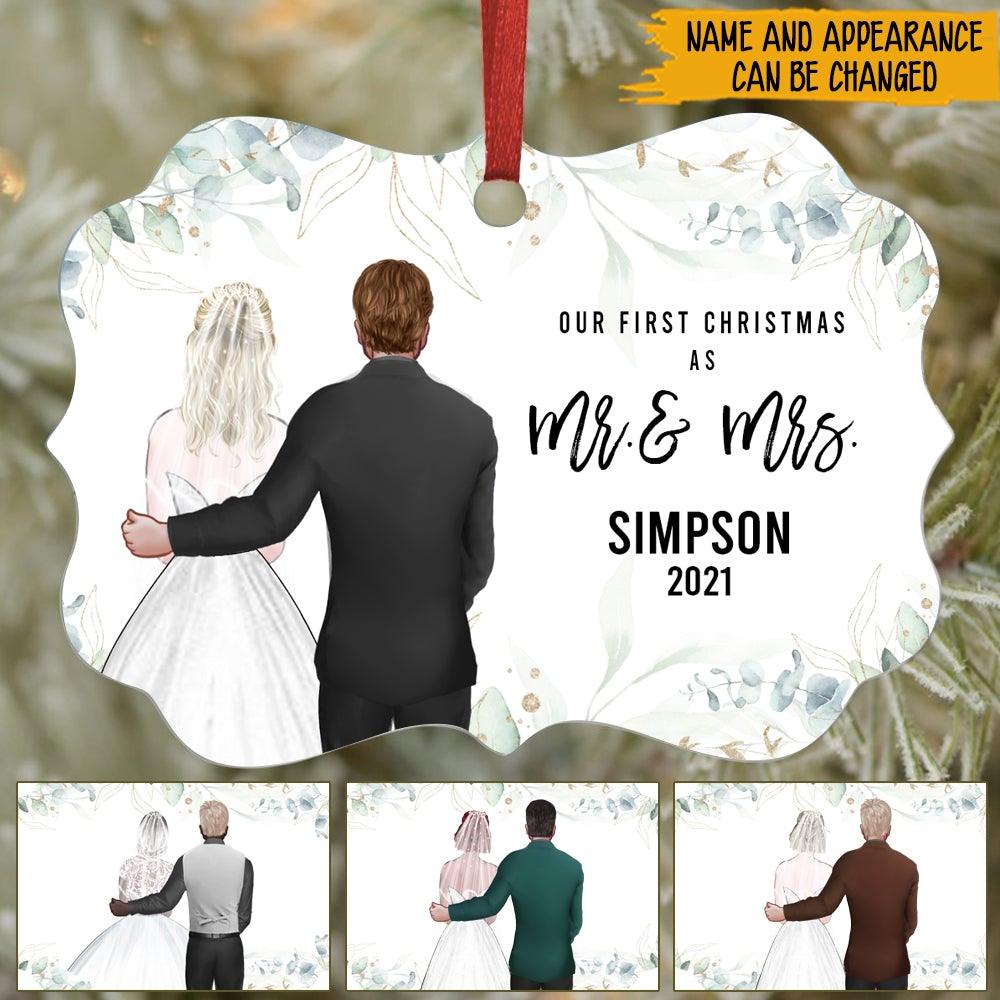 Newly Wed Christmas Custom Ornament Our First Christmas As Mr And Mrs Personalized Gift For Couple - PERSONAL84