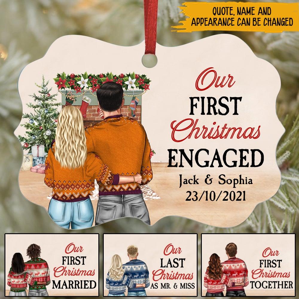 Newly Wed Christmas Custom Ornament Our First Christmas Engaged Personalized Couple Gift - PERSONAL84