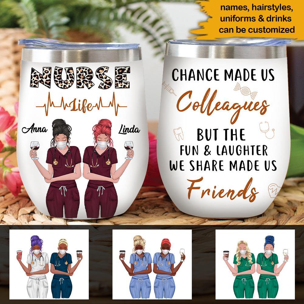 Nurse Best Friend Custom Wine Tumbler Nurse Life Personalized Gift - PERSONAL84